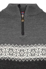 Norsk sweater af 100% fine merinould kamgarn - Anthracit