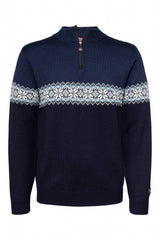 Norsk sweater af 100% fine merinould kamgarn - Navy