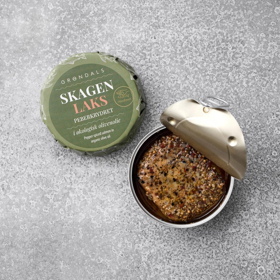 Grøndals Peberkrydret laks i økologisk olivenolie