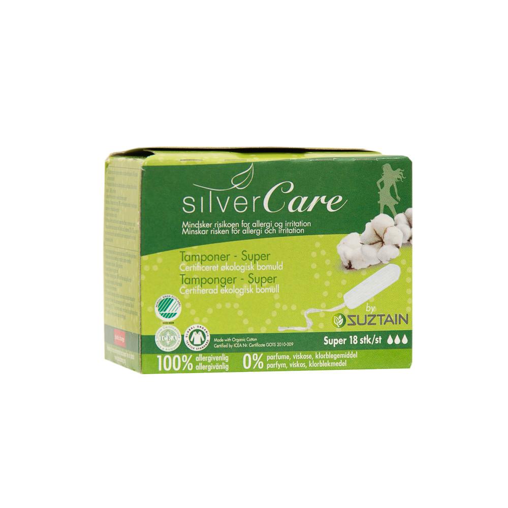 Silvercare by Suztain - Tampon uden hylster - 18 stk - Super Silvercare 