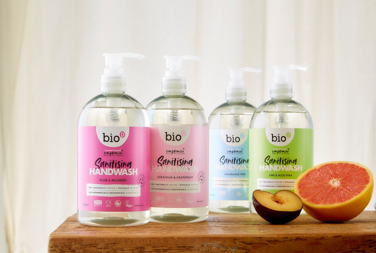BIO-D Antibakteriel Håndsæbe - Geranium & Grapefrugt Duft - 500 ml