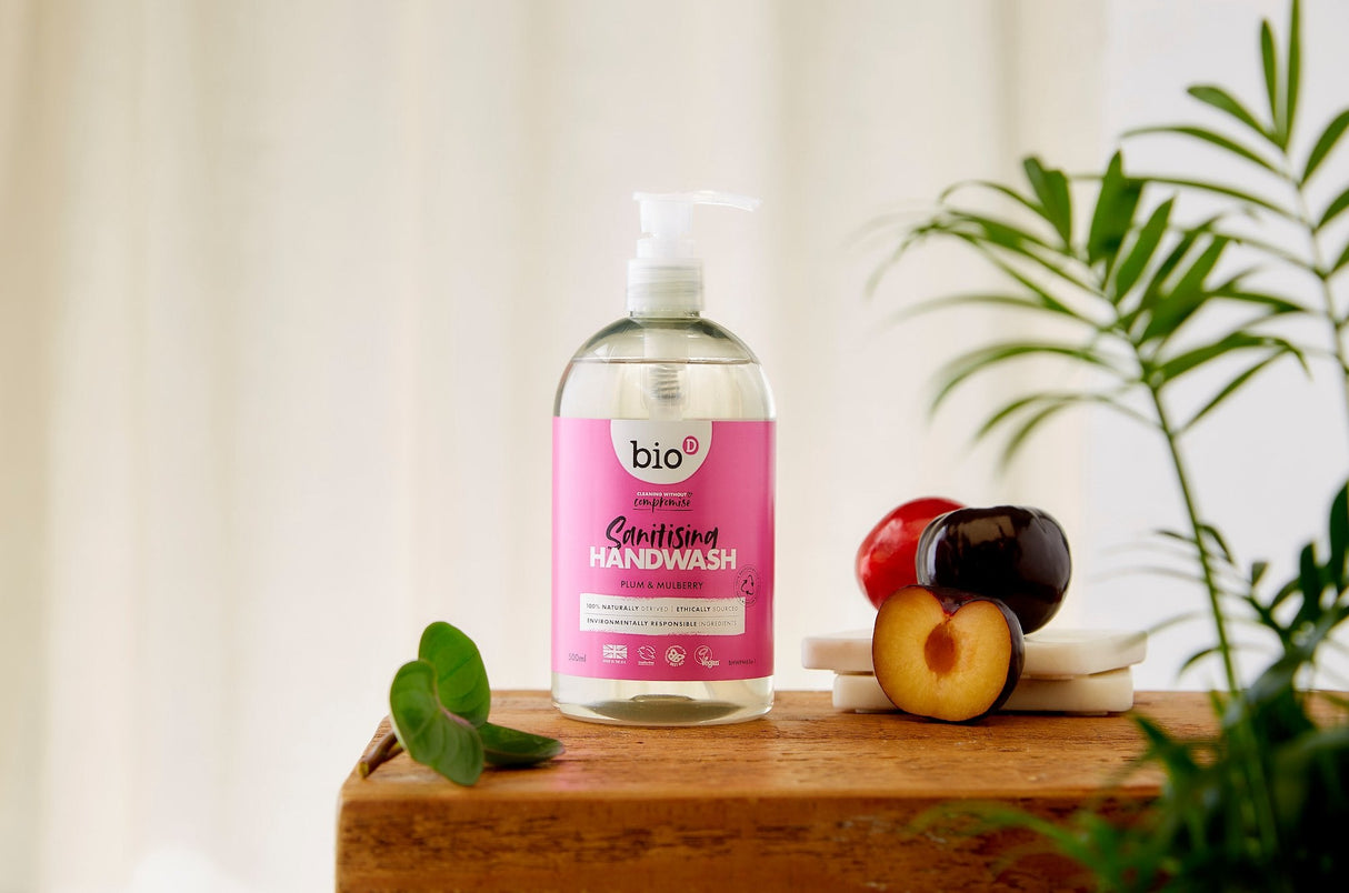 BIO-D Antibakteriel Håndsæbe - Blomme & Morbær Duft - 500 ml