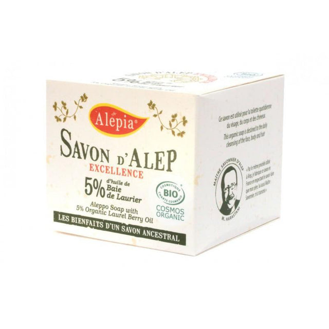 Alépia – Excellence Aleppo Sæbe - 5% - Økologisk – 200g Alépia 