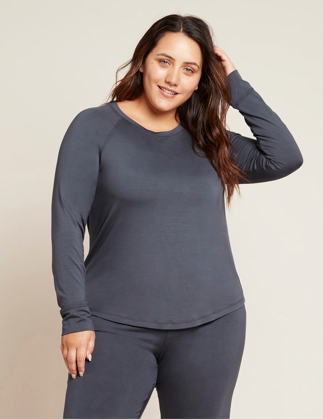 Boody Goodnight Raglan Sleep Top - Storm