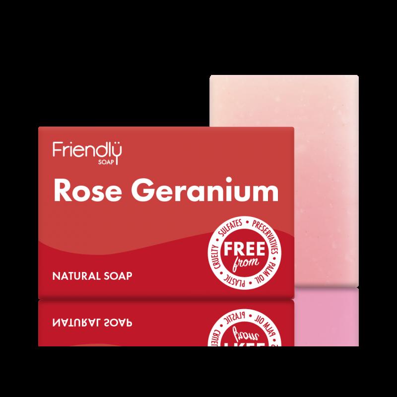 Friendly - Rose & Geranium sæbebar - 95 gram Friendly Soap 