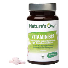 Indlæs billede til gallerivisning Nature&#39;s Own Vitamin B12 Vegan smeltetablet - 60 stk
