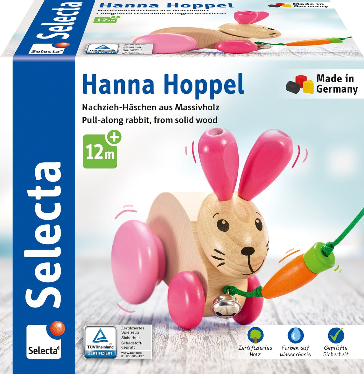 Selecta Hanna Hoppel - Pull-along toy, rabbit