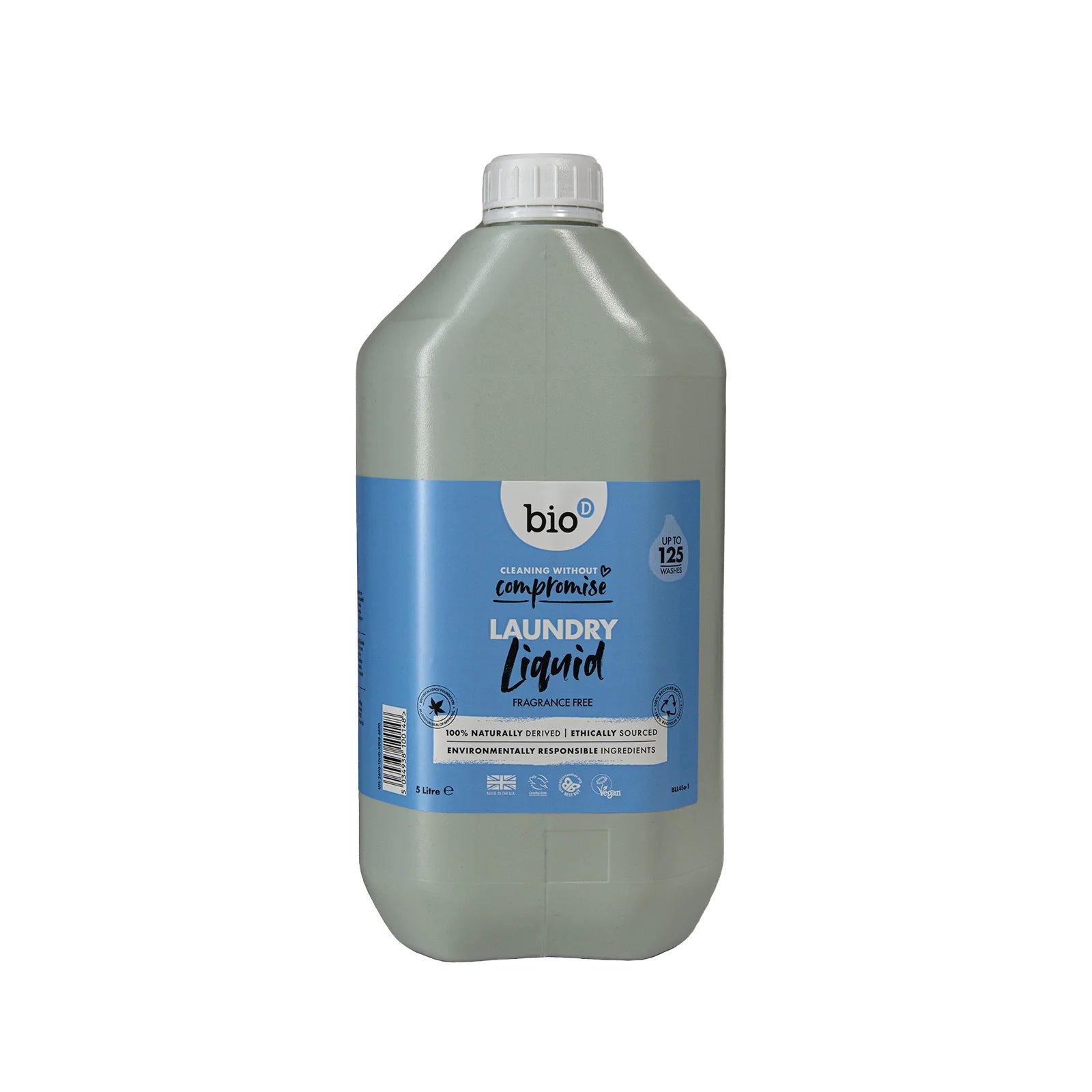 BIO-D miljøvenligt flydende vaskemiddel - uden duft, 5 liter