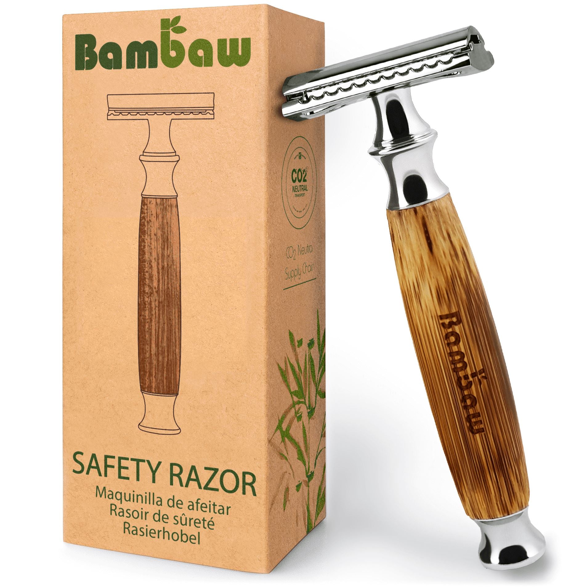 Bambaw Bamboo Safety Razor - Classic Silver
