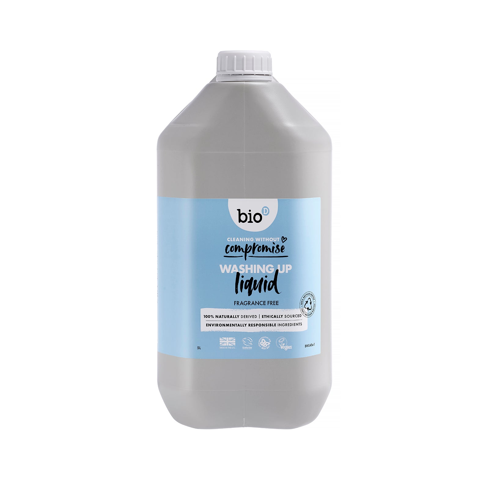 Bio D nedbrydeligt opvaskemiddel uden duft, 5 liter – Suztain A/S