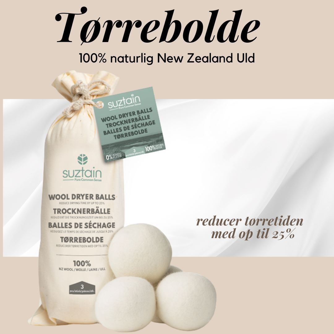 Suztain Everyday - Tørrebolde i 100% NZ uld - 3stk