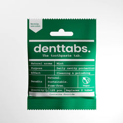 Denttabs Tandpasta Tabletter Mint 125 stk - Med fluorid Suztain A/S