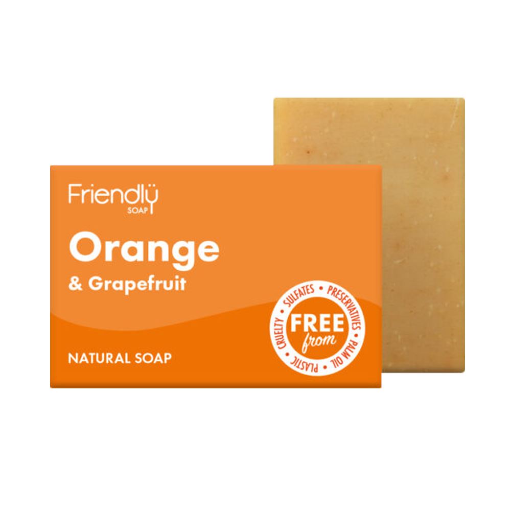 Friendly - Sæbebar med Appelsin & Grapefrugt - 95 gram Friendly Soap 