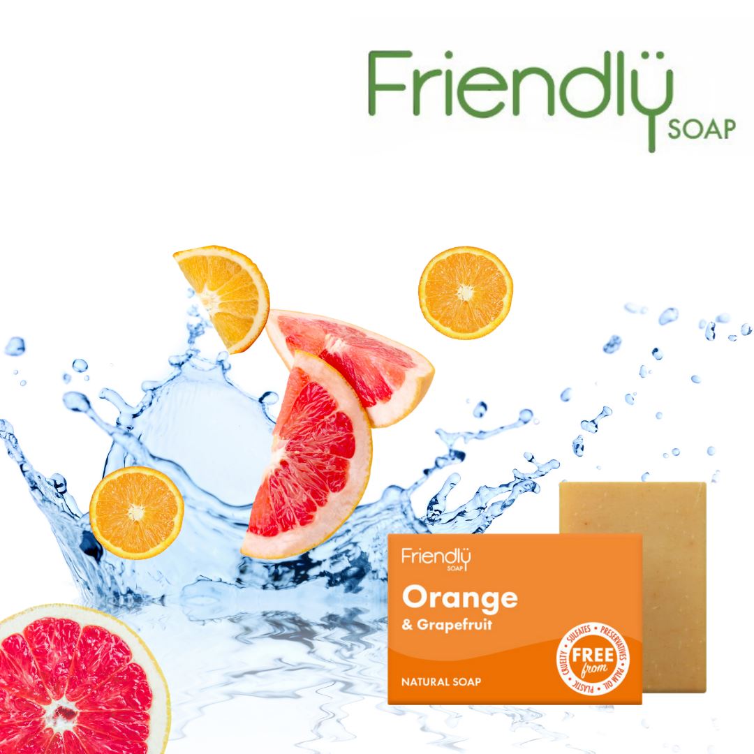 Friendly - Sæbebar med Appelsin & Grapefrugt - 95 gram Friendly Soap 