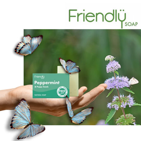 Friendly - Sæbebar med Pebermynte & Birkes - 95 gram Friendly Soap 