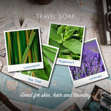 Indlæs billede til gallerivisning Friendly Travel Soap - Lavendel, Citrongræs, Mint &amp; Tetræ - 95g Friendly Soap 
