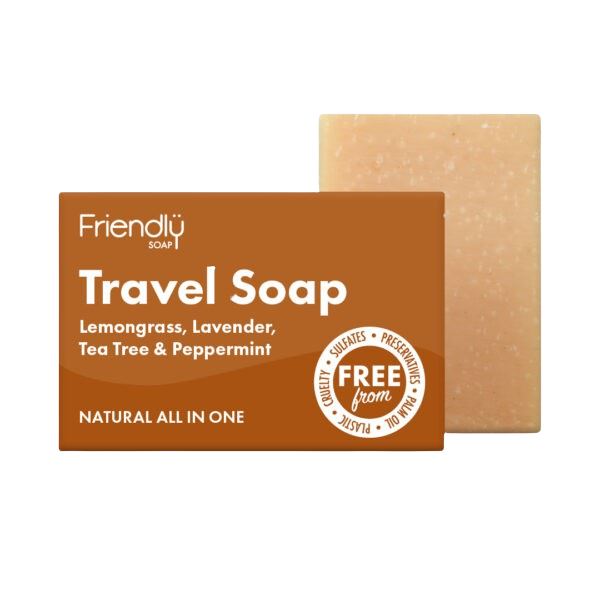 Friendly Travel Soap - Lavendel, Citrongræs, Mint & Tetræ - 95g Friendly Soap 