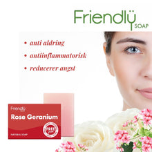 Indlæs billede til gallerivisning Friendly - Rose &amp; Geranium sæbebar - 95 gram Friendly Soap 
