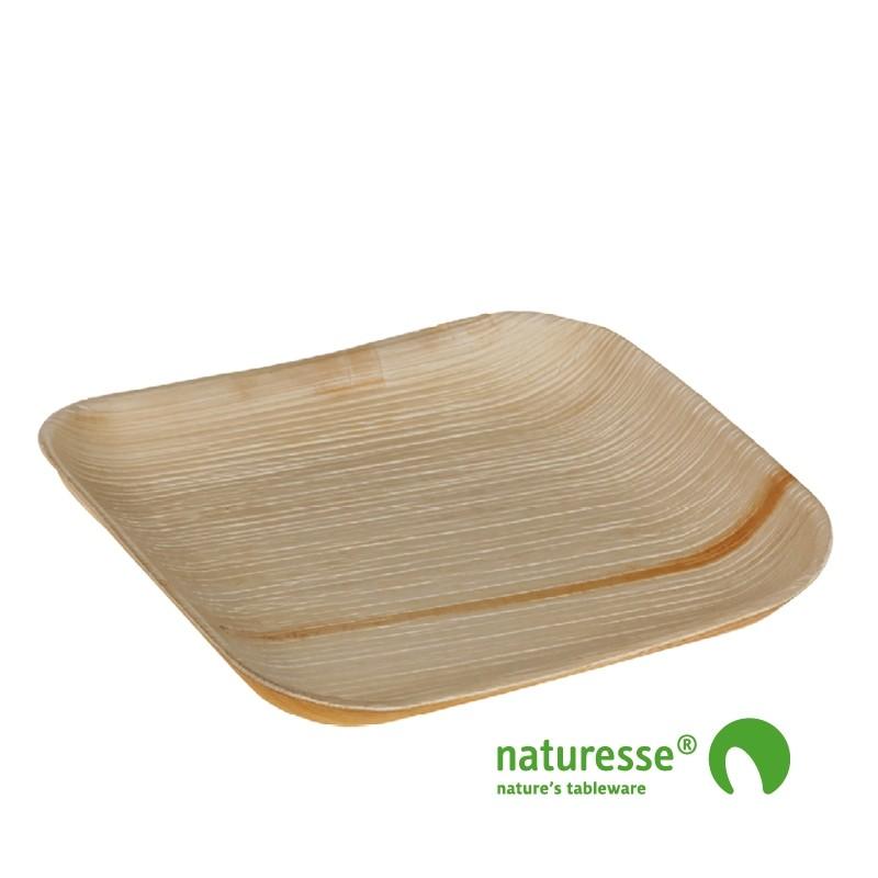 Naturesse - Kvadratisk tallerken af palmeblade - 16 x 16 cm Naturesse 