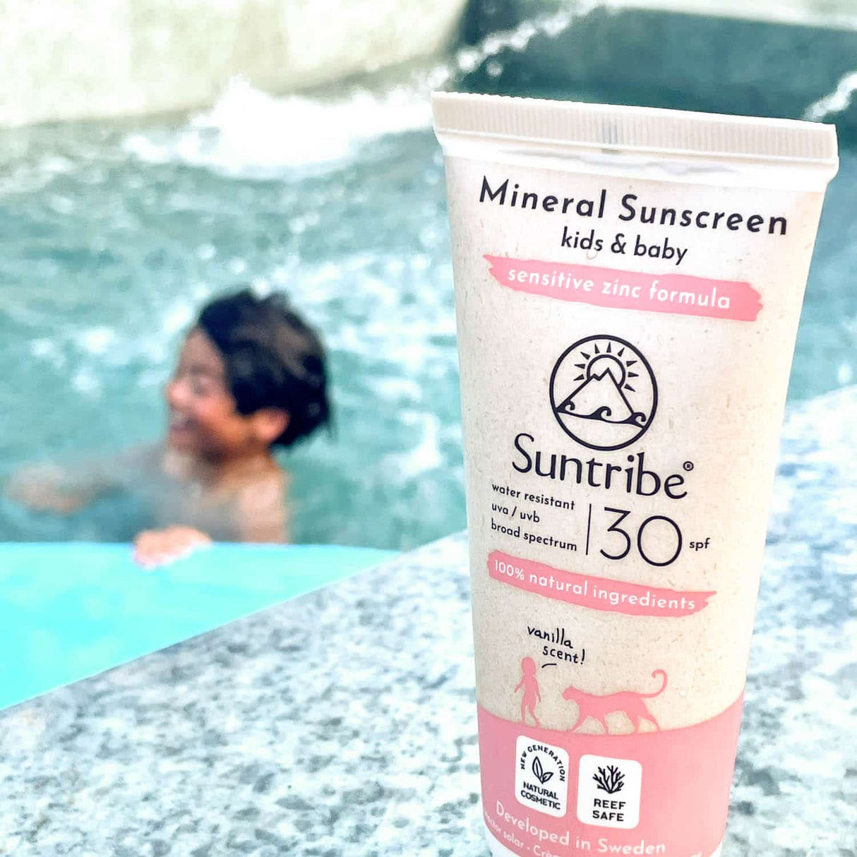 Suntribe All Natural Mineral Børn & Baby Solcreme SPF 30, 100 ml