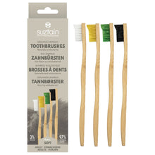 Indlæs billede til gallerivisning Suztain - Bambus Tandbørste - 4pak - Soft Suztain 
