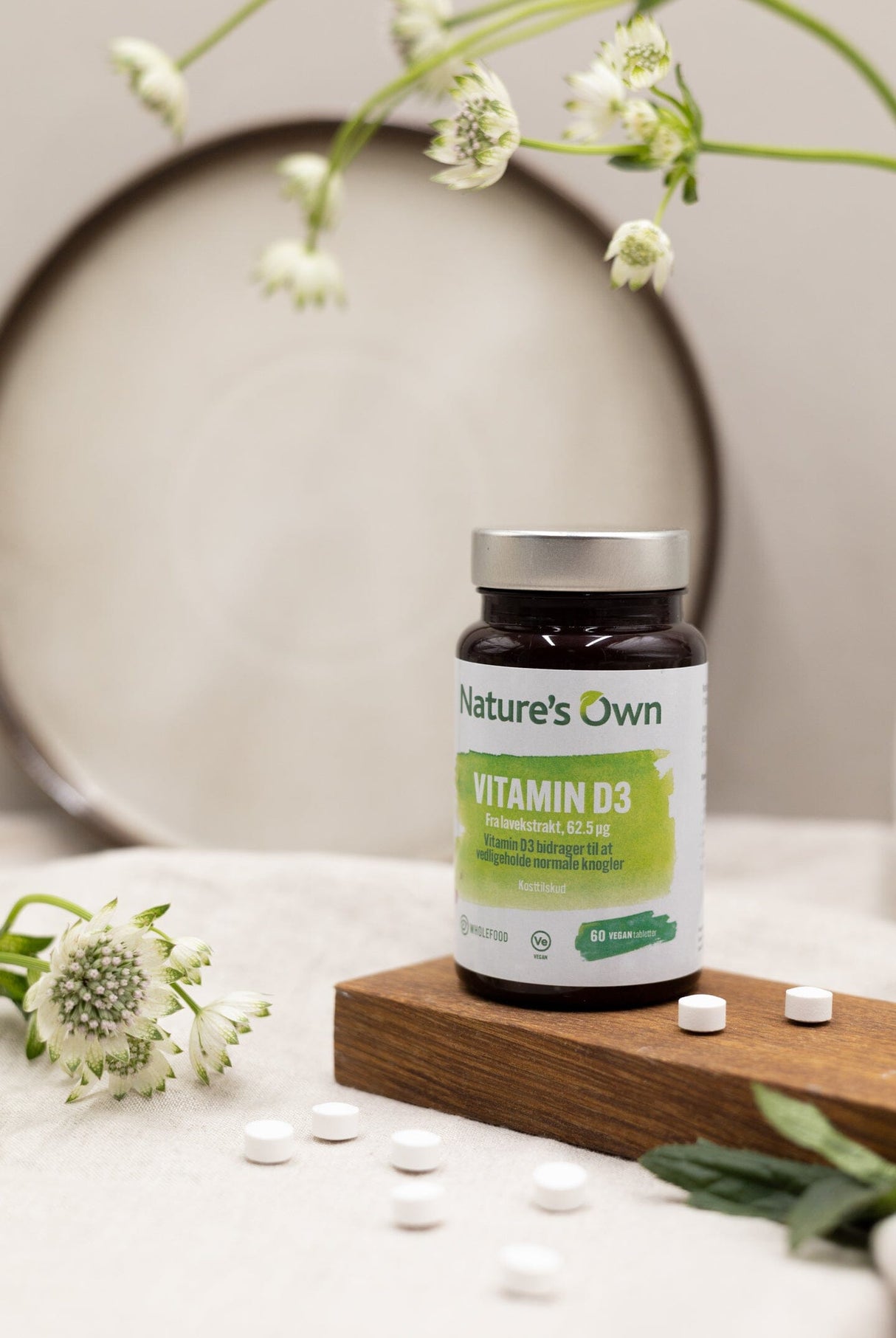 Nature's Own Vitamin D3 vegan udvundet af lavekstrakt (60 stk)