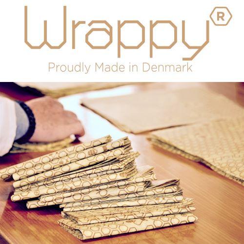 Wrappy - bivoks genbrugelig madindpakning, 3 medium ark Wrappy 