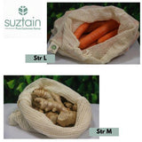 Suztain Naturals - Økologisk Frugtpose - Str M - 25x30cm - Indkøbsnet Suztain 