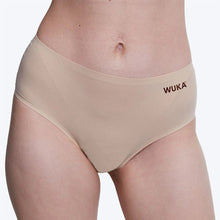 Indlæs billede til gallerivisning Wuka Menstruationstrusse Stretch Seamless Midi Brief Light Nude - Medium Flow
