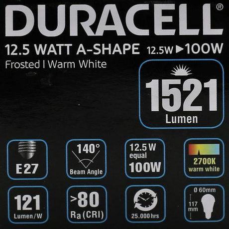 Duracell - LED Globepærer (A-shape) 1521Lm Duracell 