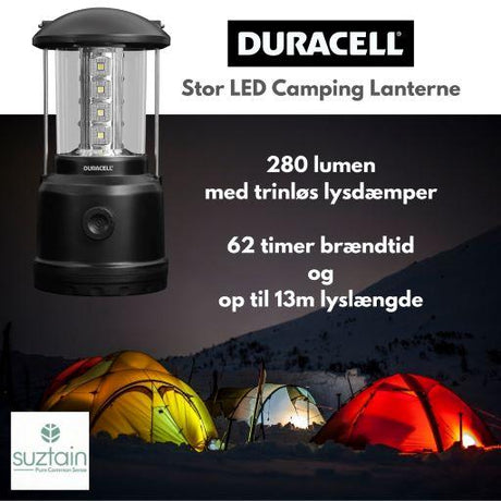 Duracell Explorer - LED Lanterne - Camping lygte 280Lm - Dæmpbar Duracell 