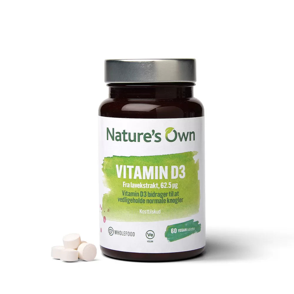 Nature's Own Vitamin D3 vegan udvundet af lavekstrakt (60 stk)