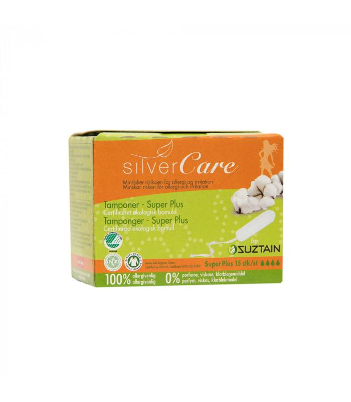 Silvercare by Suztain - Tampon ud. hylster - 15 stk - Super Plus Silvercare 